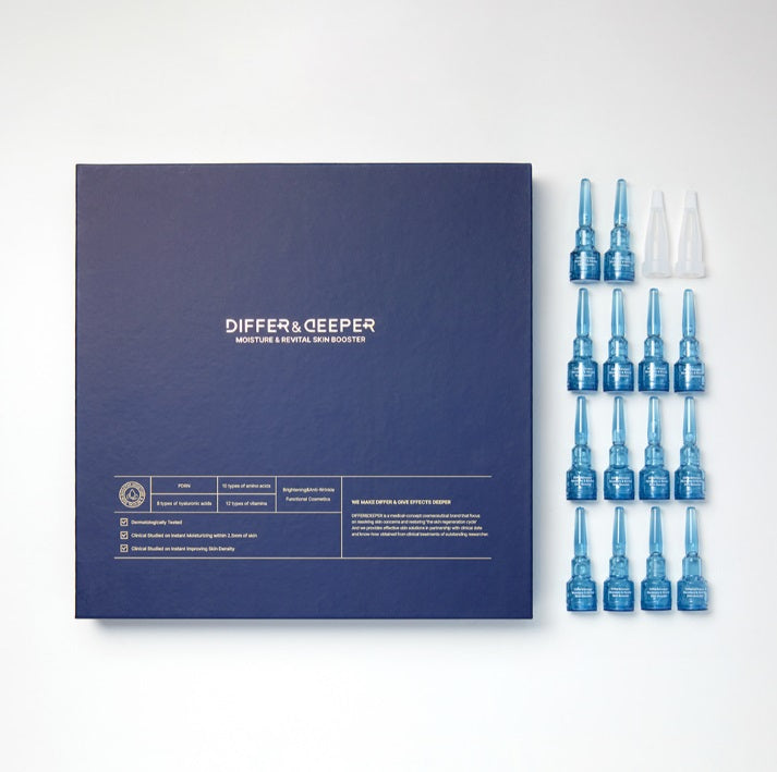 Differ & Deeper Інтенсивний бустер для зволоження та регенерації шкіри, 2 мл/14 шт. – Differ & Deeper Moisture & Revital Skin Booster